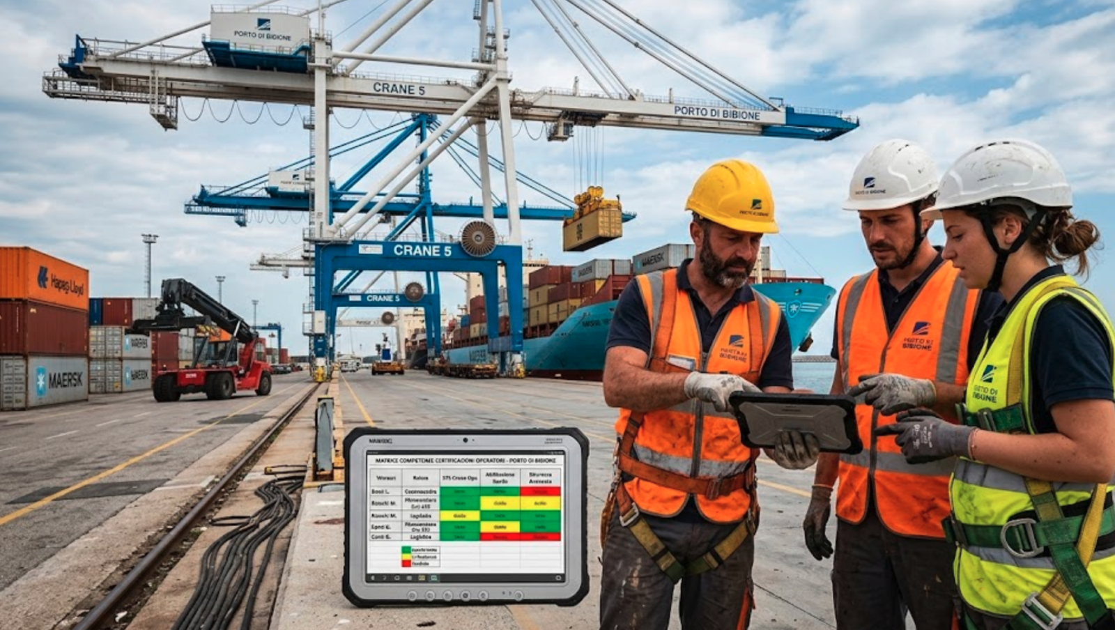 pianificazione turni operatori portuali matrice competenze certificazioni