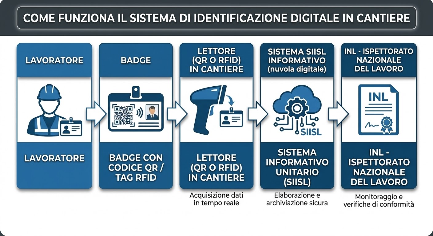 integrazione badge digitale SIISL piattaforma ministero lavoro cantiere